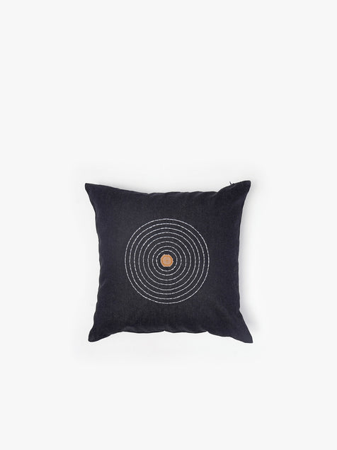 Hand Embroidered Sashiko Cushion Cover - Indigo