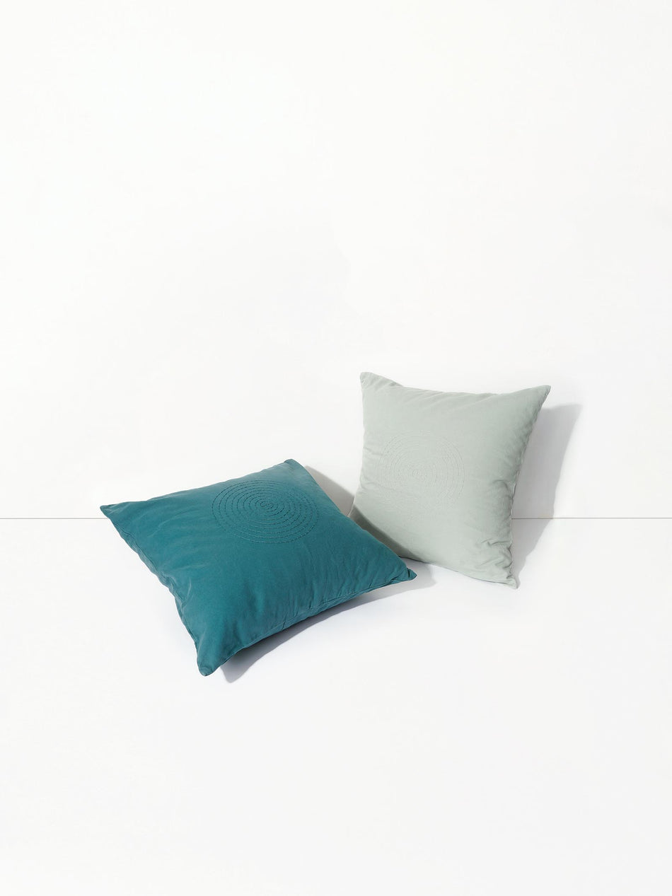 Hand Embroidered Sashiko Cushion Cover - Green
